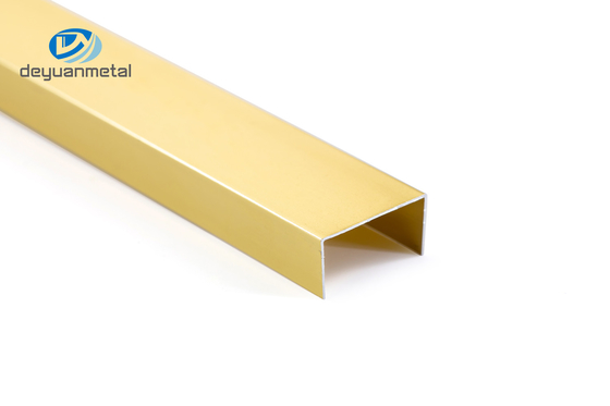 陽極酸化されたアルミニウムUのプロフィール チャネル0.8-1.2mmの厚さ6063のAluの物質的な金色